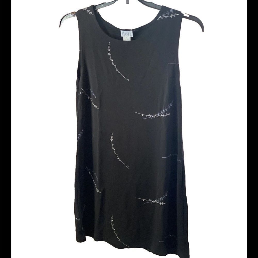 LOFT Black Mini Dress with White Accents